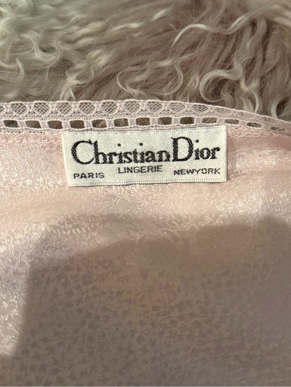 CHRISTIAN DIOR Vintage Lace Trim Pink Nightgown Lingerie Slip Dress Négligée M - Picture 14 of 16
